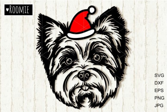 A Yorkie in a Santa Hat: A Graphic Asset for Crafts & Content