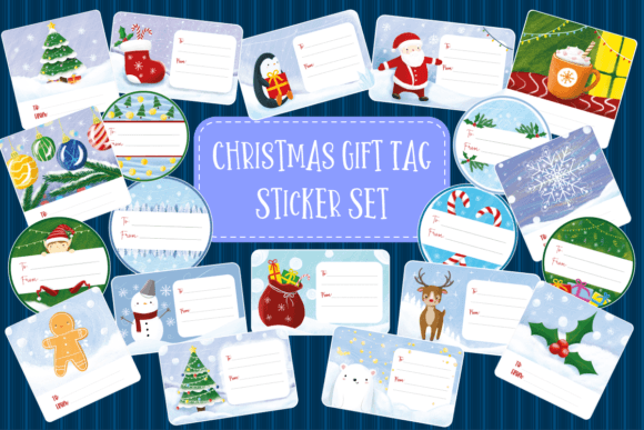 Christmas Gift Tag Sticker Set for Crafters and Holiday Selling