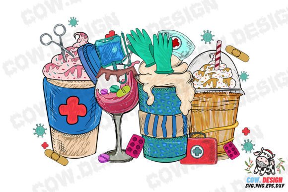 Evaluating the Coffee Latte Nurse Graphic for Crafts and Merchandise