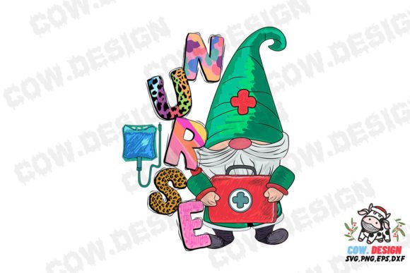 Leopard Gnome Nurse SVG: A Fun Graphic for Craft Projects